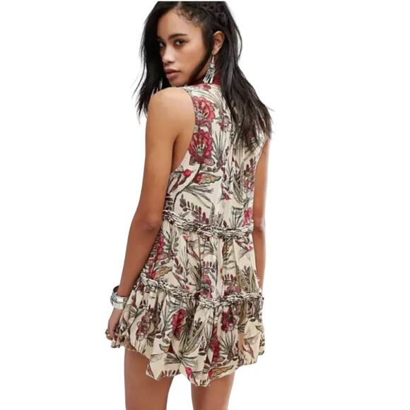 Free People Floral Hummingbird Purple Haze Boho Tunic Size S - Picture 3 of 11